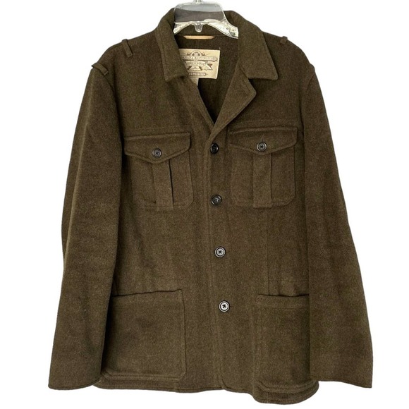 Banana Republic Other - Banana Republic Travel & Safari Men's Military Wool Coat Pea Coat Y2K Size L